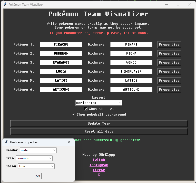 Pokemon Team Visualizer